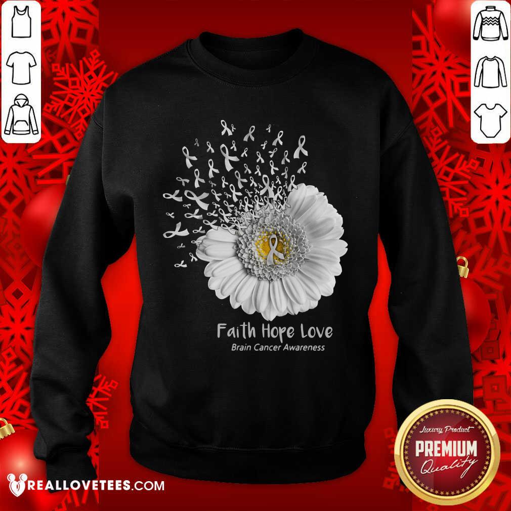 Faith Hope Love Brain Cancer Awareness Shirt - Image 5