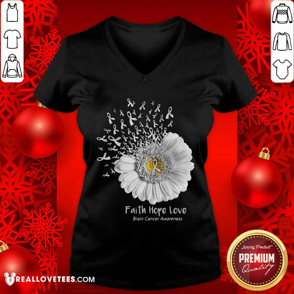 Faith Hope Love Brain Cancer Awareness Shirt - Image 3