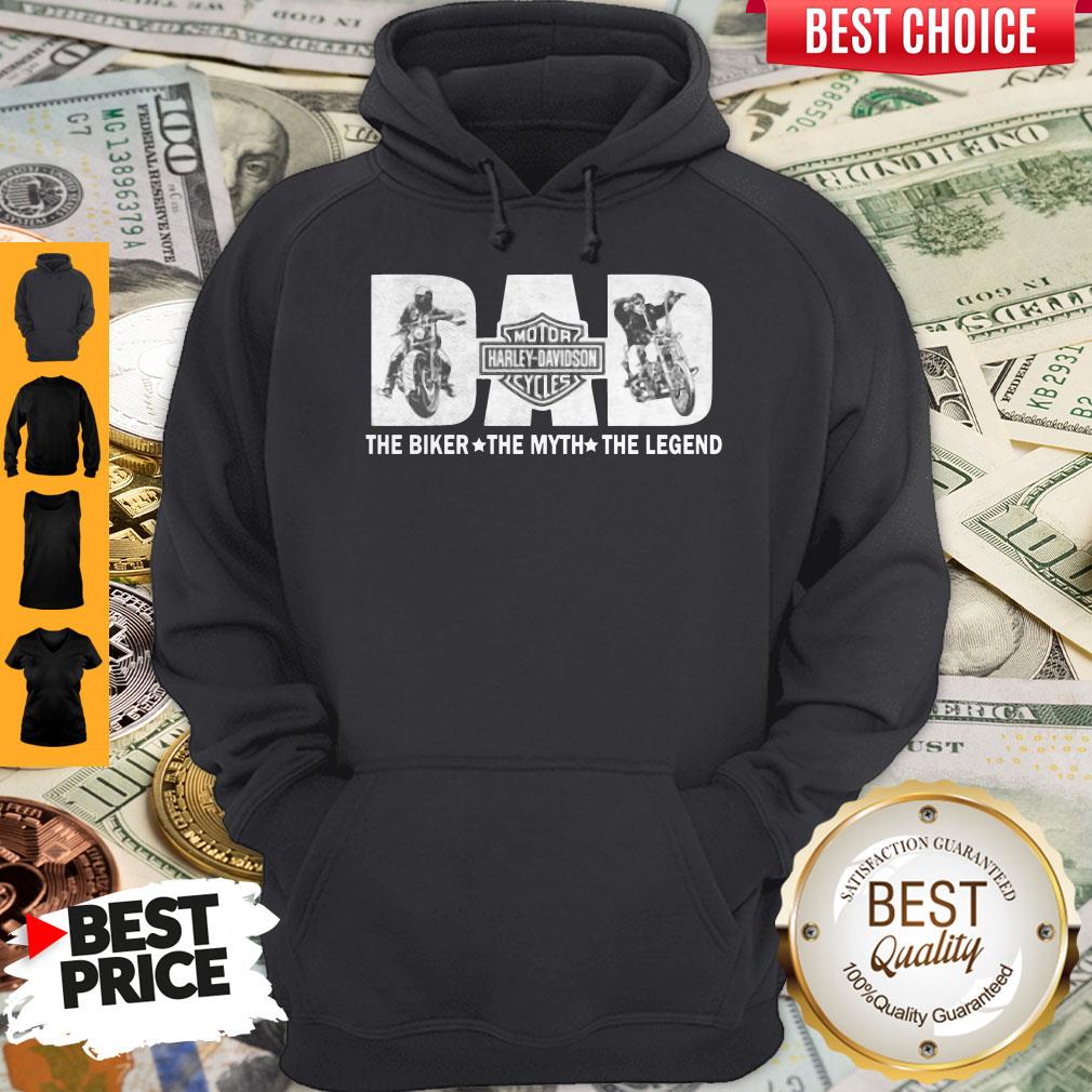 Funny Fathers Day Dad Motor Harley Davidson Cycles The Biker The Myth The Legend Shirt - Image 2