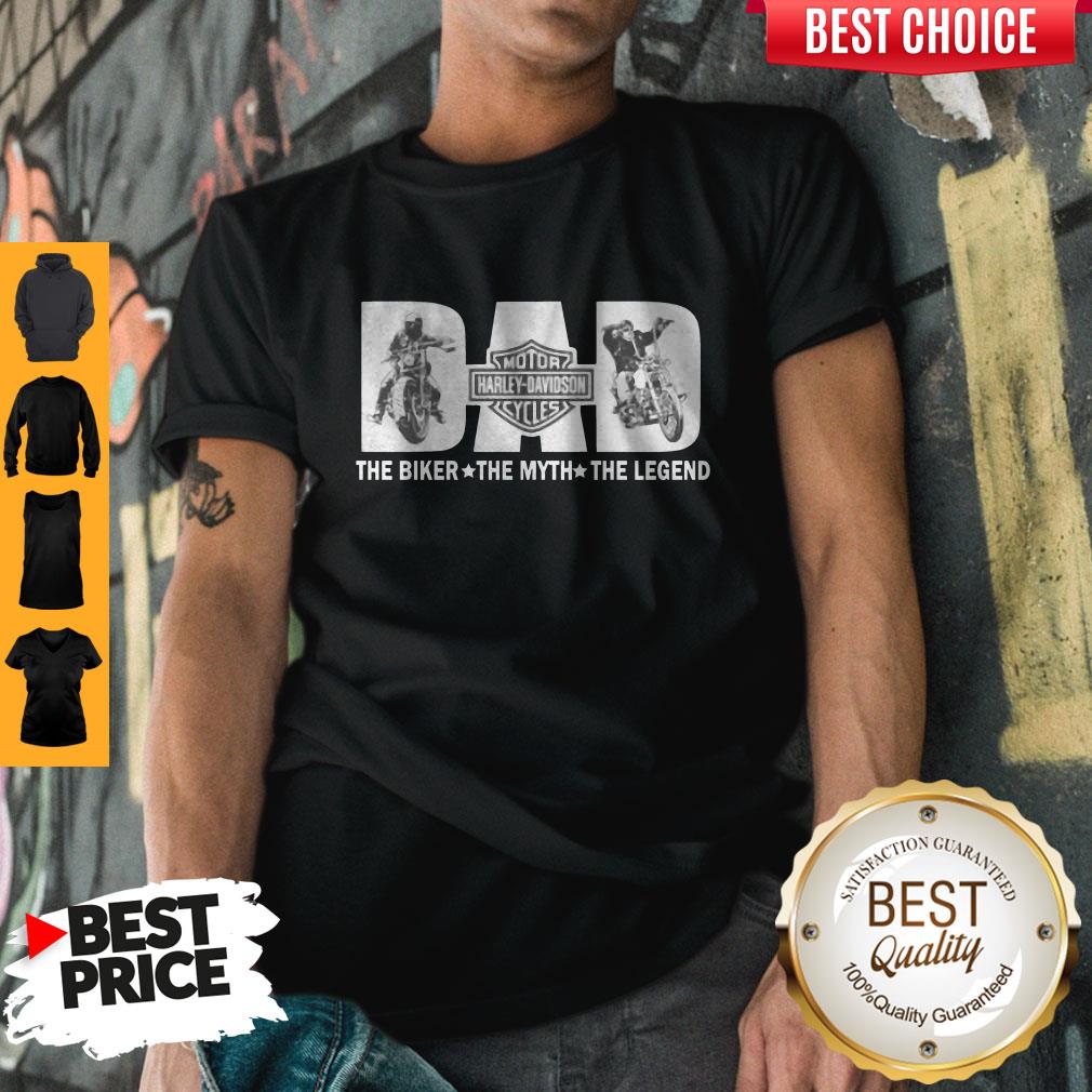 Funny Fathers Day Dad Motor Harley Davidson Cycles The Biker The Myth The Legend Shirt