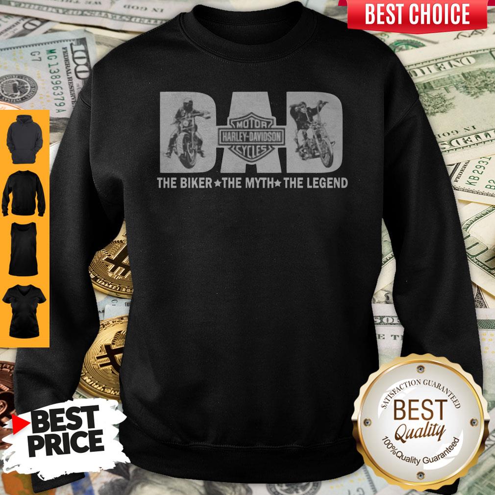Funny Fathers Day Dad Motor Harley Davidson Cycles The Biker The Myth The Legend Shirt - Image 5