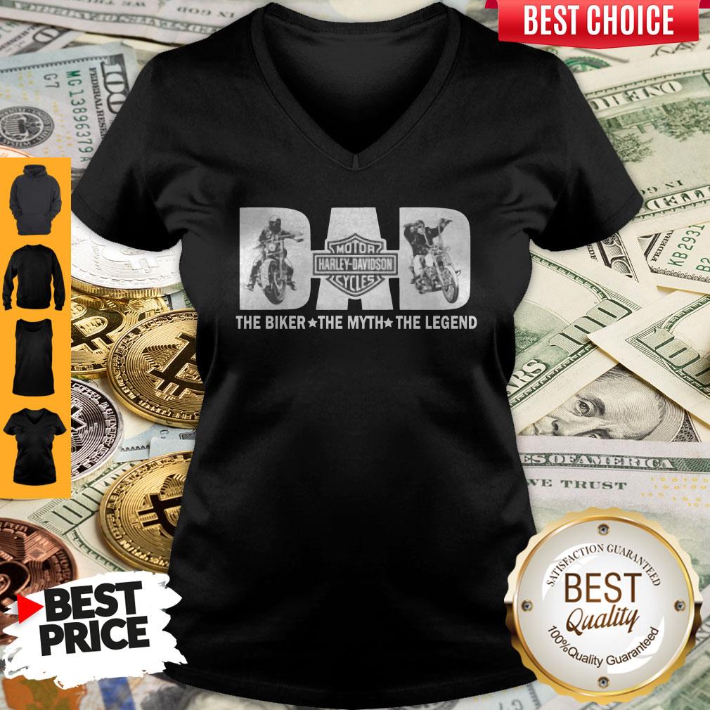 Funny Fathers Day Dad Motor Harley Davidson Cycles The Biker The Myth The Legend Shirt - Image 3