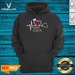 Alternative view of Heartbeat Nurse Leopard Medical Stethoscope CNA Shirt