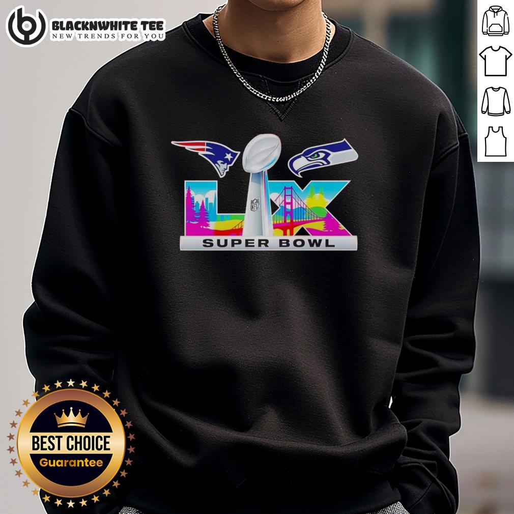 Good New England Patriots Vs Seattle Seahawks Super Bowl Lix Logo T-Shirt - Image 5
