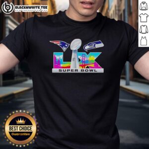 Good New England Patriots Vs Seattle Seahawks Super Bowl Lix Logo T-Shirt