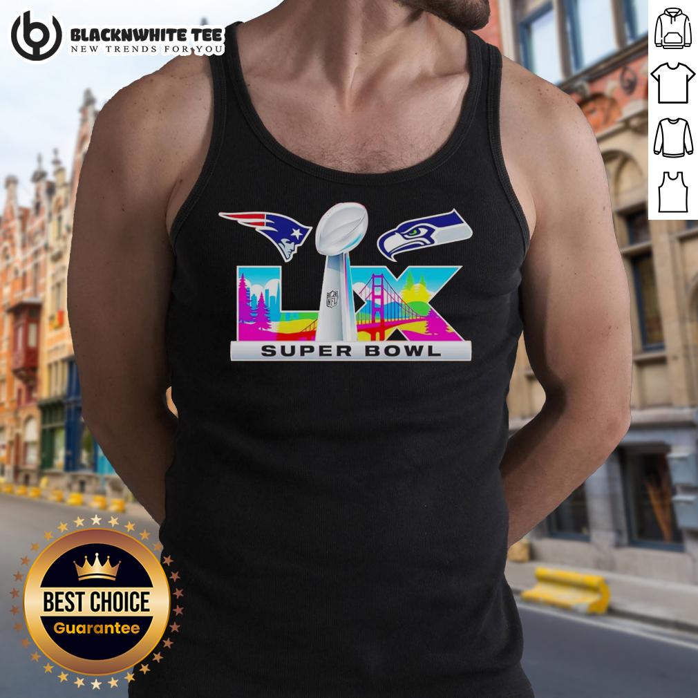 Good New England Patriots Vs Seattle Seahawks Super Bowl Lix Logo T-Shirt - Image 4