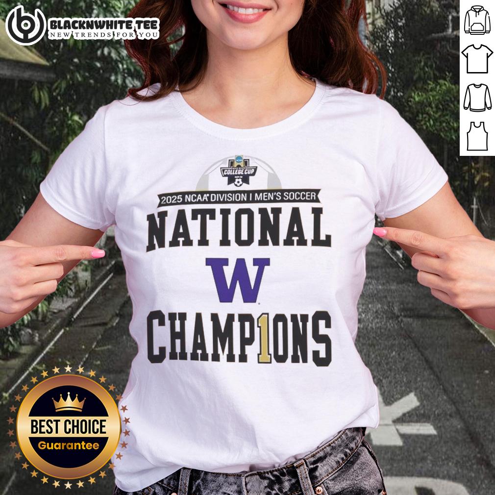 Original Washington Huskies 2025 NCAA Division Men's Soccer National Champions T-Shirt - Image 3