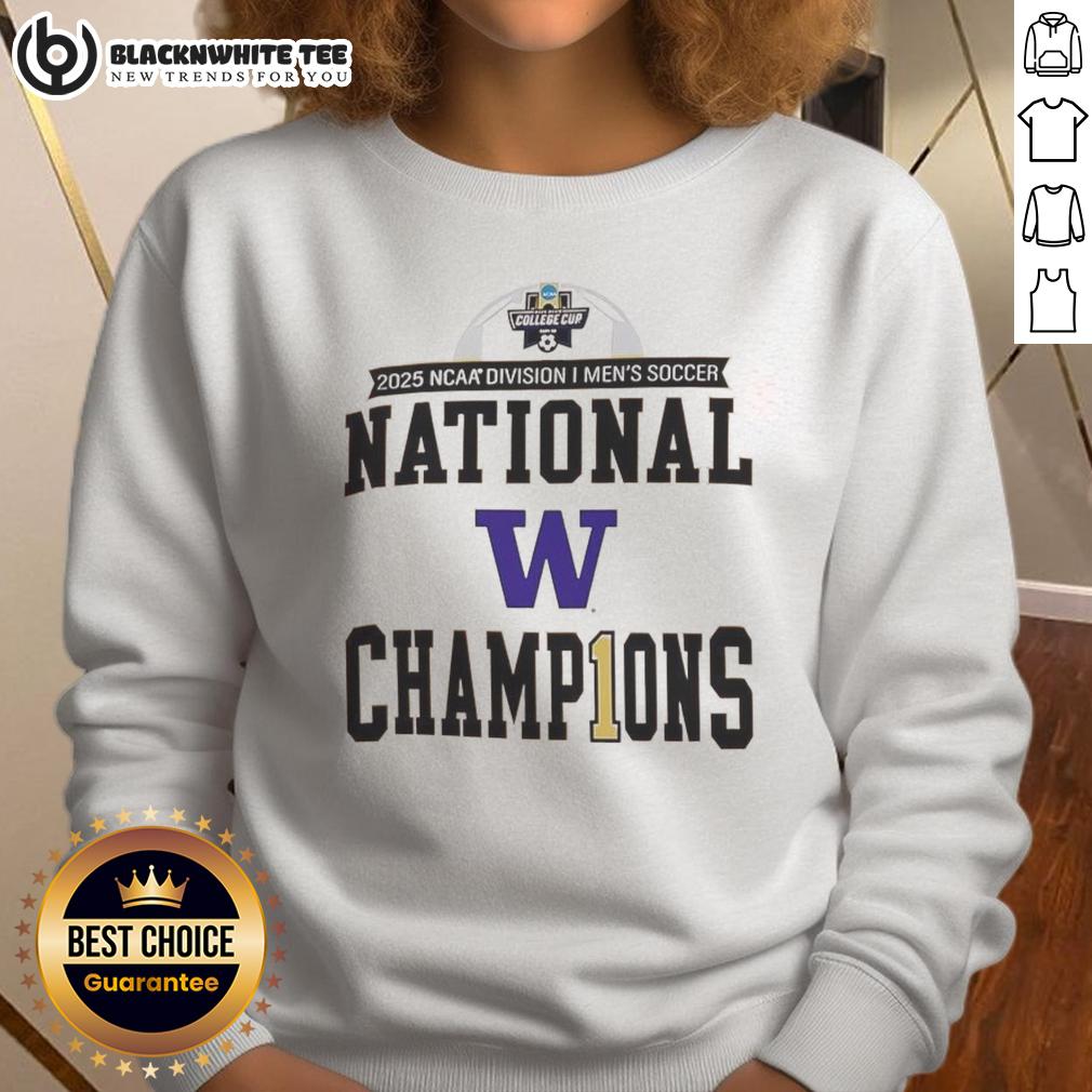 Original Washington Huskies 2025 NCAA Division Men's Soccer National Champions T-Shirt - Image 5