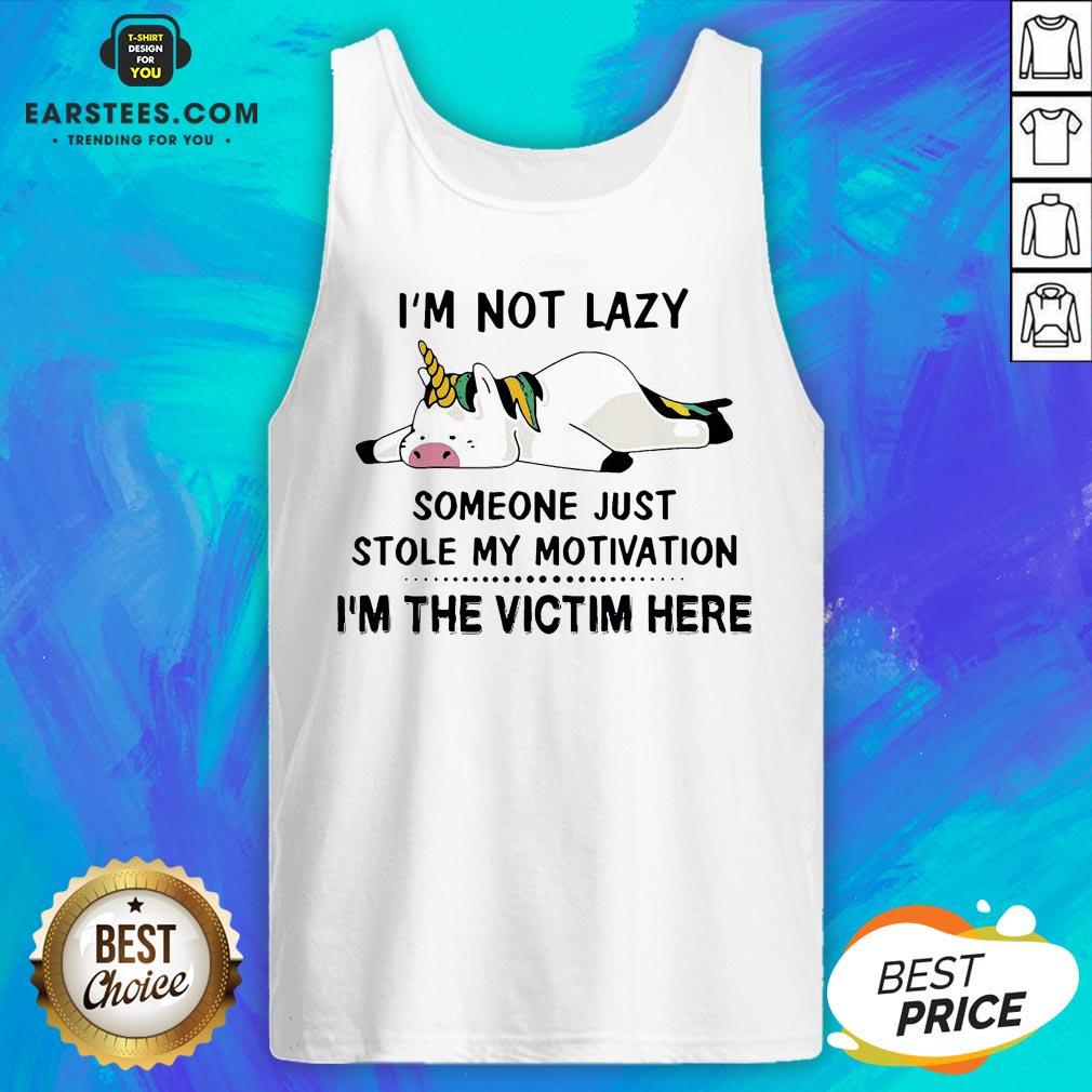 Premium Unicorn Pig I’m Not Lazy Someone Just Stole My Motivation I’m The Victim Here Shirt - Image 4