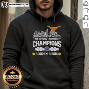 Alternative view of Top Texas Longhorns 2026 Sec Softball Tournament Champions Player Name City Skyline T-Shirt