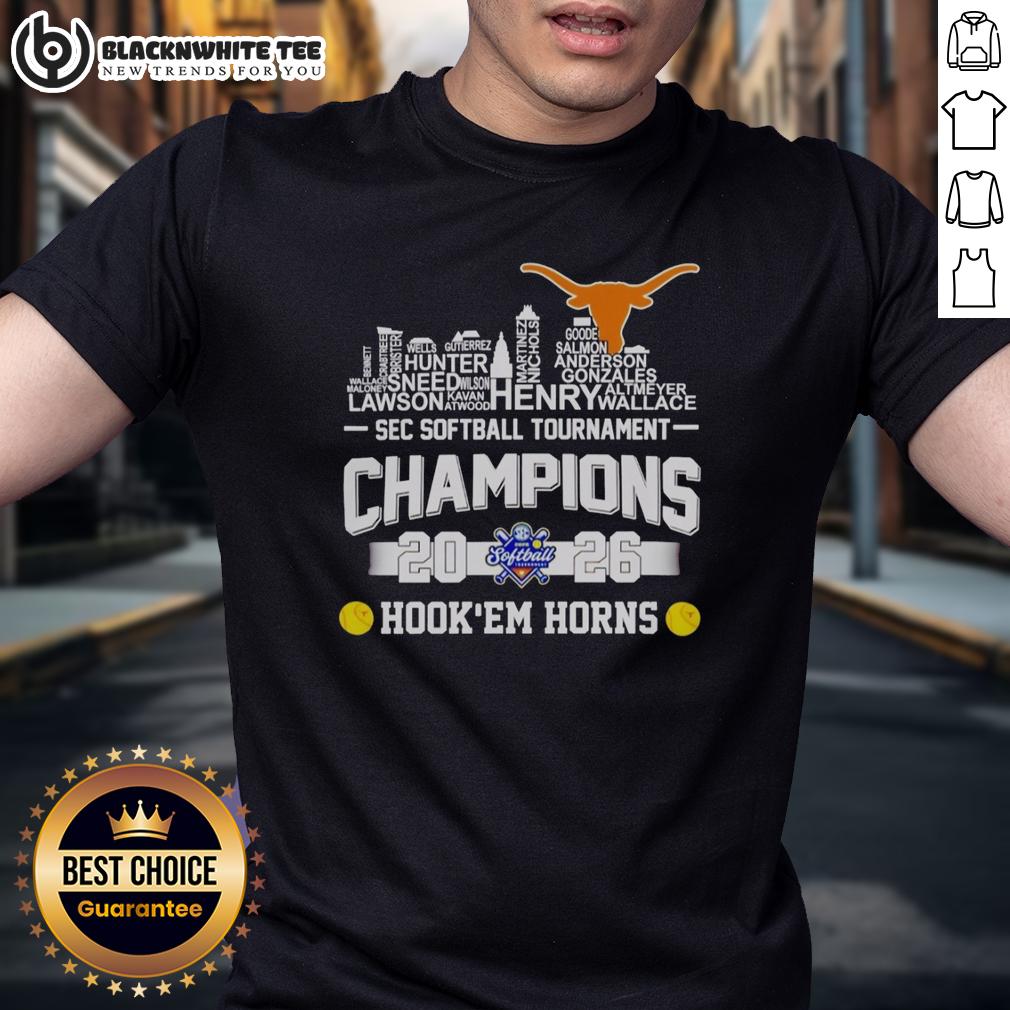 Top Texas Longhorns 2026 Sec Softball Tournament Champions Player Name City Skyline T-Shirt