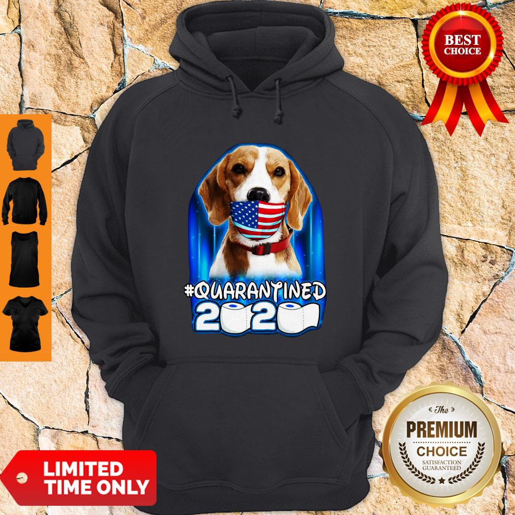 Funny Beagle Face Mask American Flag Quarantined 2020 Toilet Paper Shirt - Image 2
