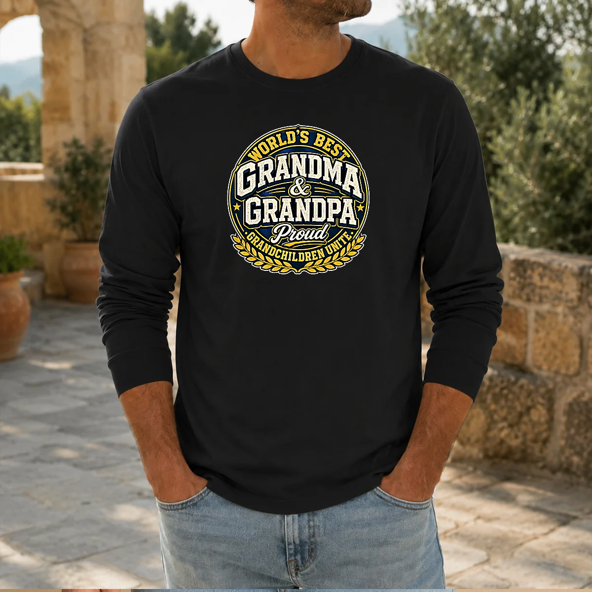 Pretty Grandparents Day Proud Grandchildren Mascot Badge Shirt - Image 5