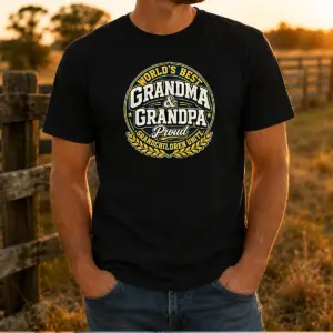 Pretty Grandparents Day Proud Grandchildren Mascot Badge Shirt