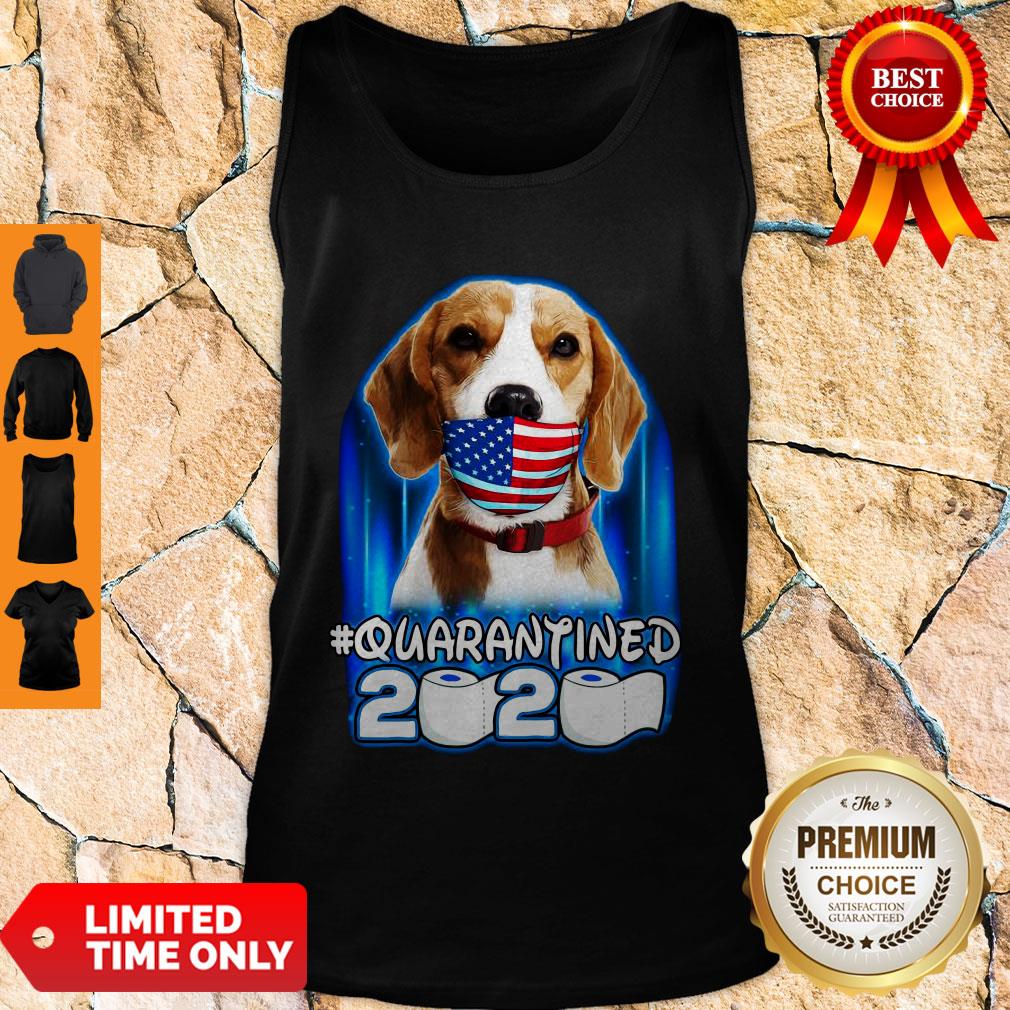 Funny Beagle Face Mask American Flag Quarantined 2020 Toilet Paper Shirt - Image 4