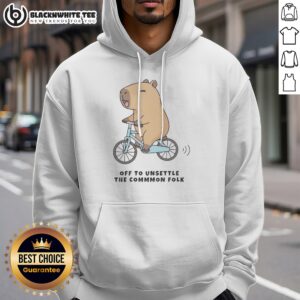 Alternative view of Official Capybara Driving Bicycle Off To Unsettle The Commmon Folk Funny Meme Illustration Shirt