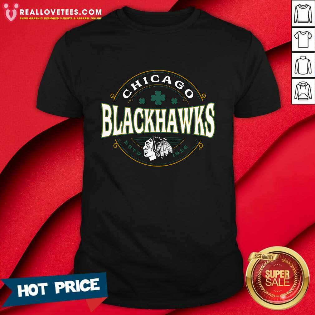 Chicago Blackhawks Black St. Patrick's Day Lucky T-Shirt