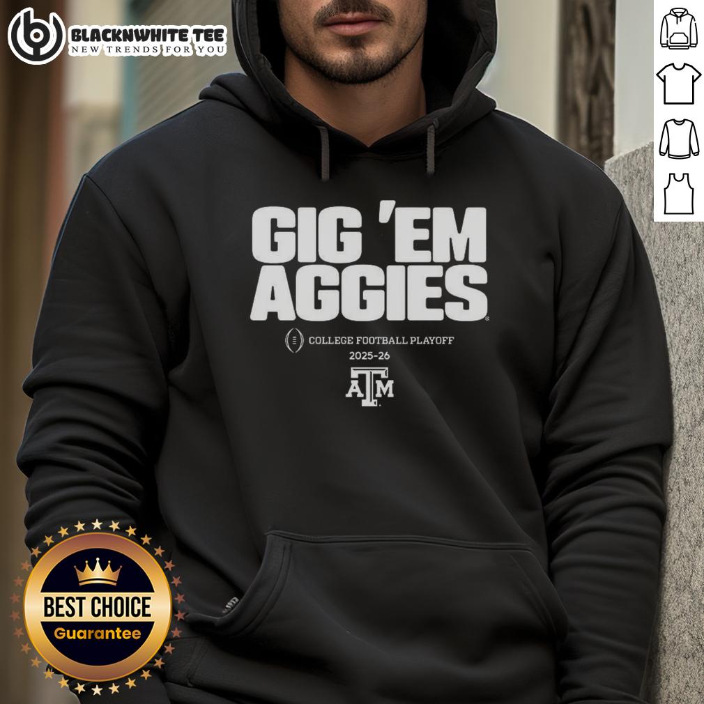 Nice Texas A&M Aggies NCAA College Football Playoff Team 2025-2026 Gig 'Em Aggies Slogan T-Shirt - Image 2