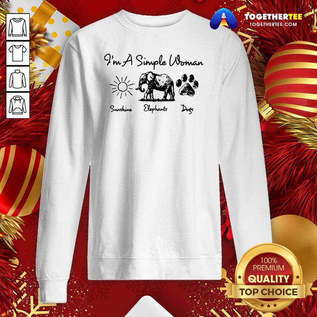 Perfect I’m A Simple Woman Sunshine Elephant Dogs Shirt - Image 4