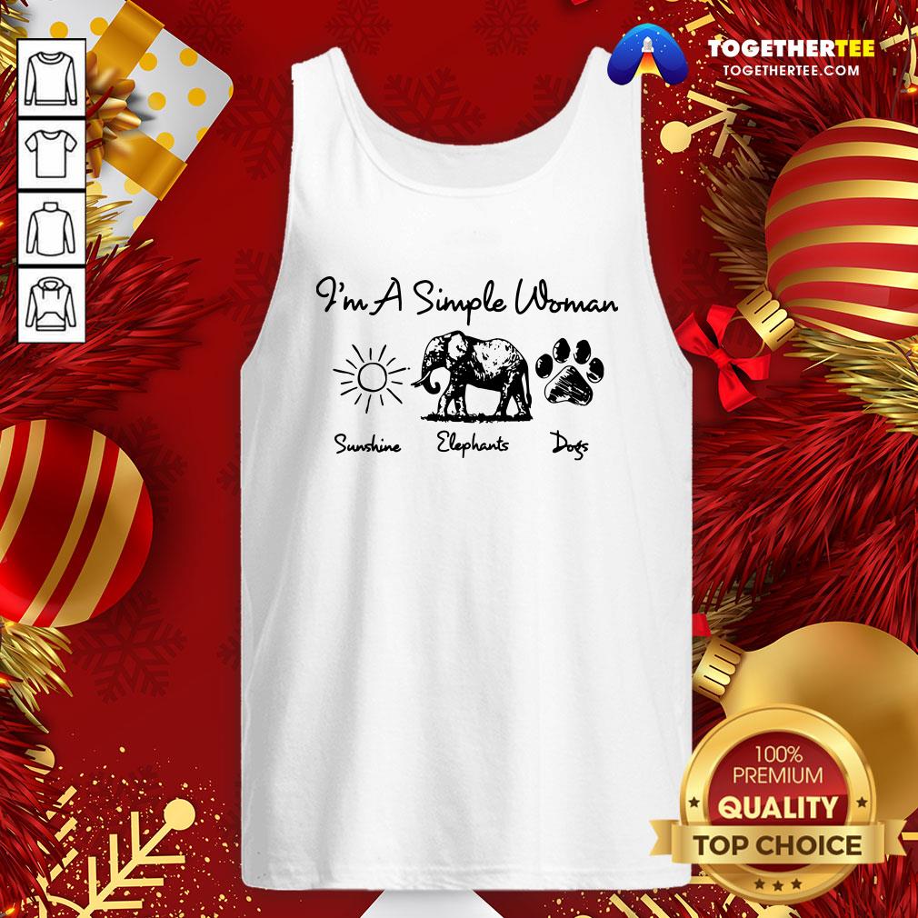 Perfect I’m A Simple Woman Sunshine Elephant Dogs Shirt - Image 3