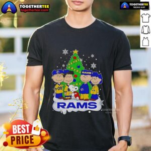 Pretty Peanuts Characters Los Angeles Rams Christmas Tree T-Shirt
