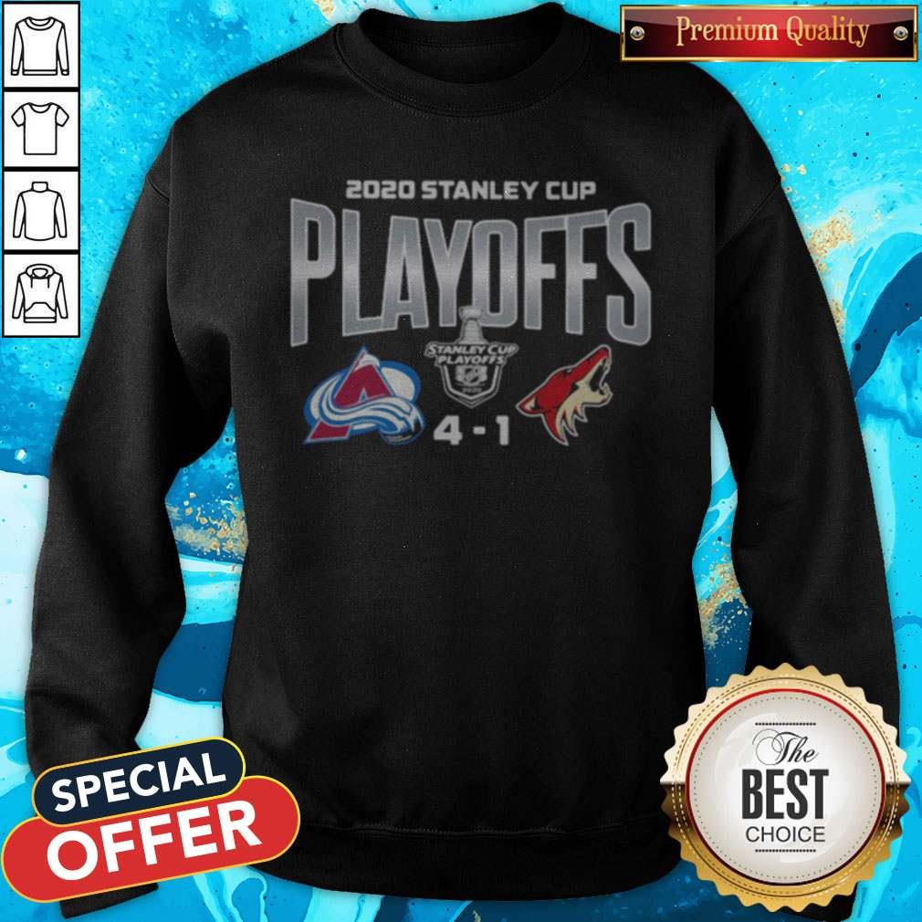 2020 Stanley Cup Playoffs Colorado Avalanche Logo Black And White Vs Golden Eagle Shirt - Image 2