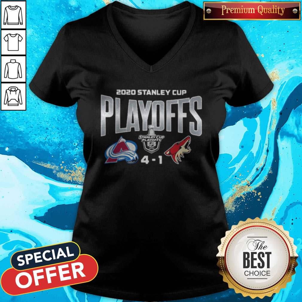 2020 Stanley Cup Playoffs Colorado Avalanche Logo Black And White Vs Golden Eagle Shirt - Image 4