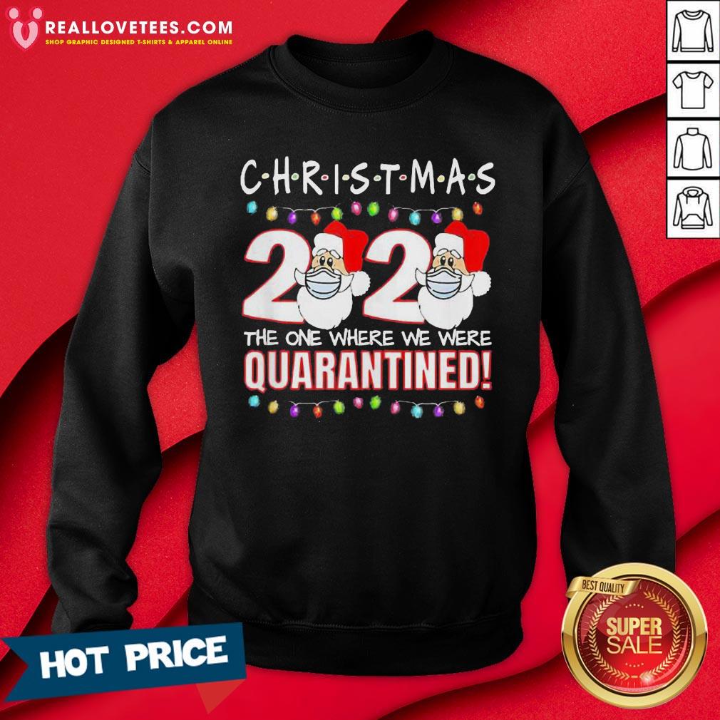 Funny Christmas 2020 Quarantine Santa Face Wearing Mask Shirt - Image 2