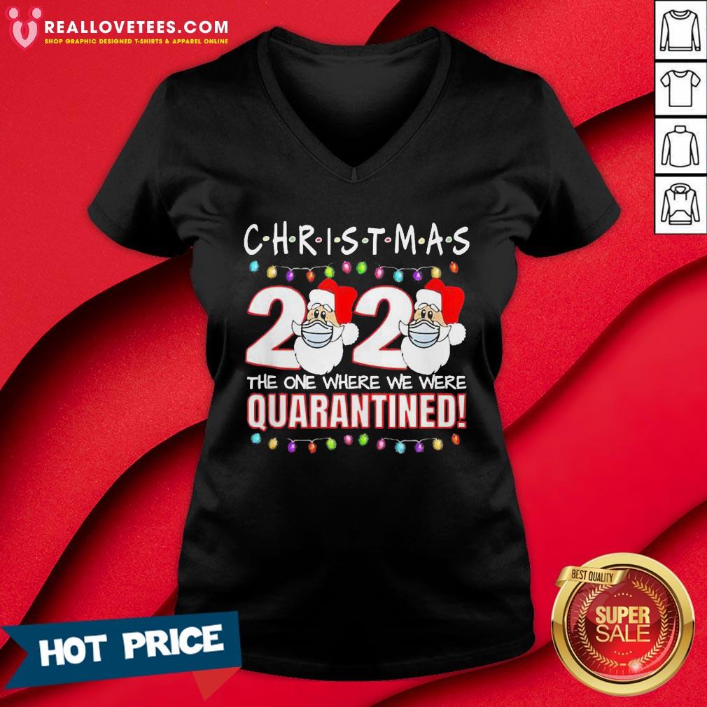 Funny Christmas 2020 Quarantine Santa Face Wearing Mask Shirt - Image 4