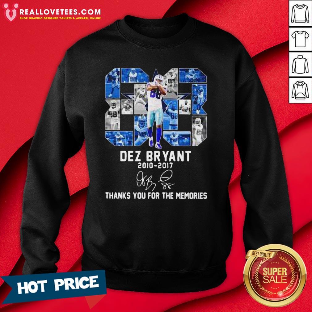 Great 80 Dez Bryant 2010 2017 Thank You For The Memories Signature Shirt - Image 3