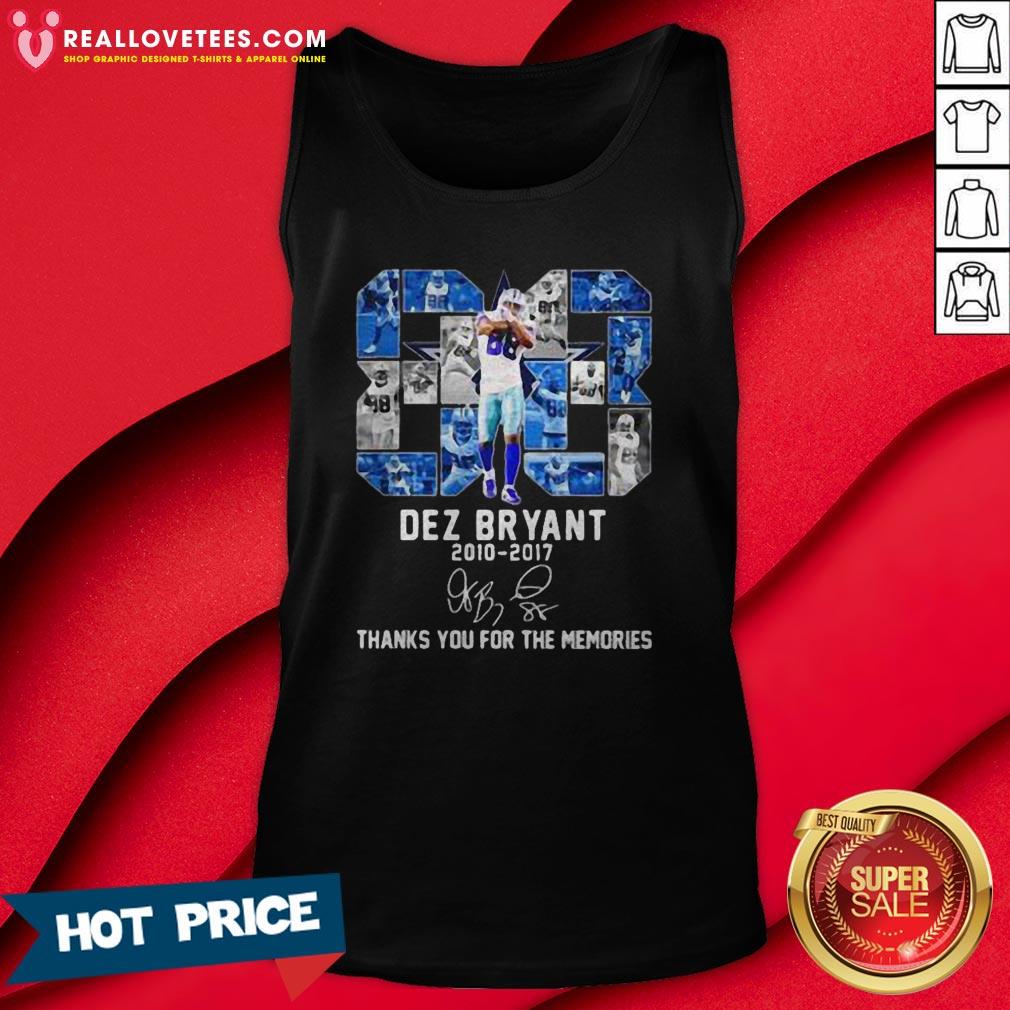 Great 80 Dez Bryant 2010 2017 Thank You For The Memories Signature Shirt - Image 2