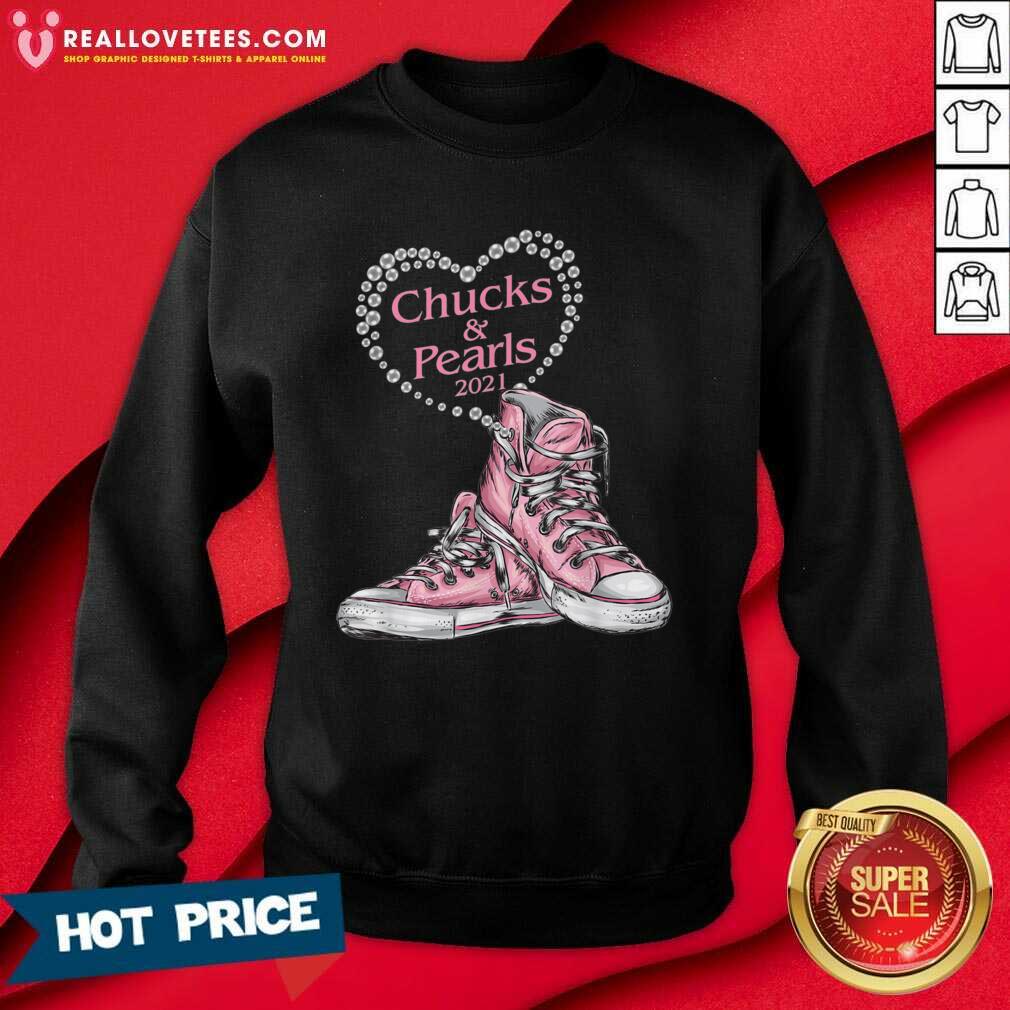Lovely Chucks And Pearls 2021 Heart Valentine Shirt - Image 3