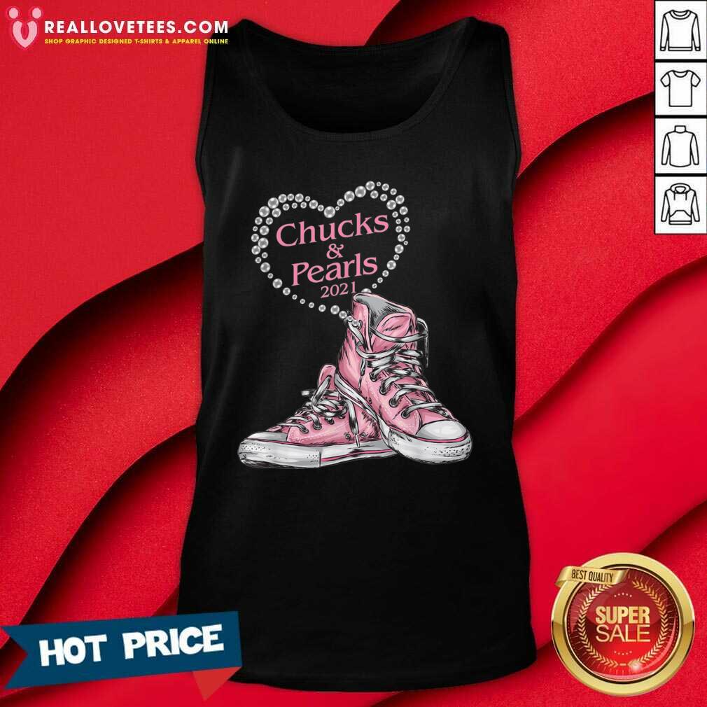 Lovely Chucks And Pearls 2021 Heart Valentine Shirt - Image 2