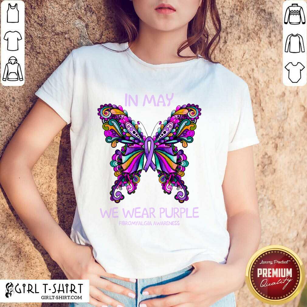In May We Wear Purple Butterfly Shirt