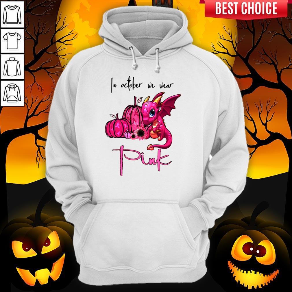 In October We Wear Pink Pumpkin Dragon Halloween Shirt - Image 2