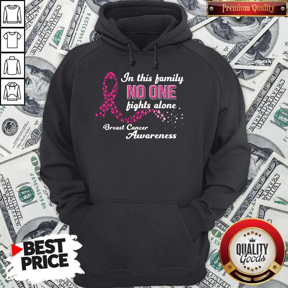 In This Family No One Fights Alone Breast Cancer Awareness Shirt - Image 2