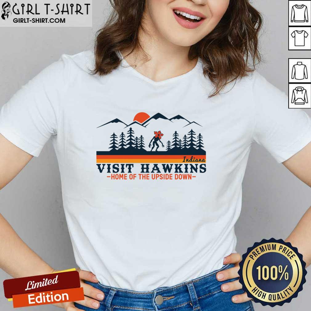 Indiana Visit Hawkins Home Of The Upside Down Shirt - Image 3