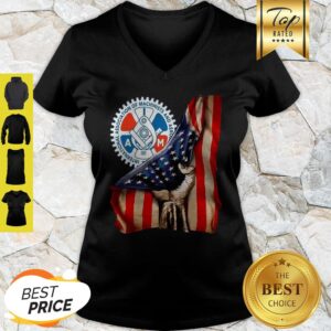 Alternative view of International Association Of Machinists And Aerospace Workers American Flag Shirt