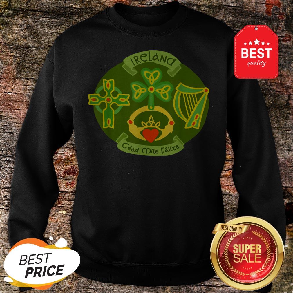 Ireland Saint Patrick’s Day Celtic Cross Shamrock Green T-Shirt - Image 5
