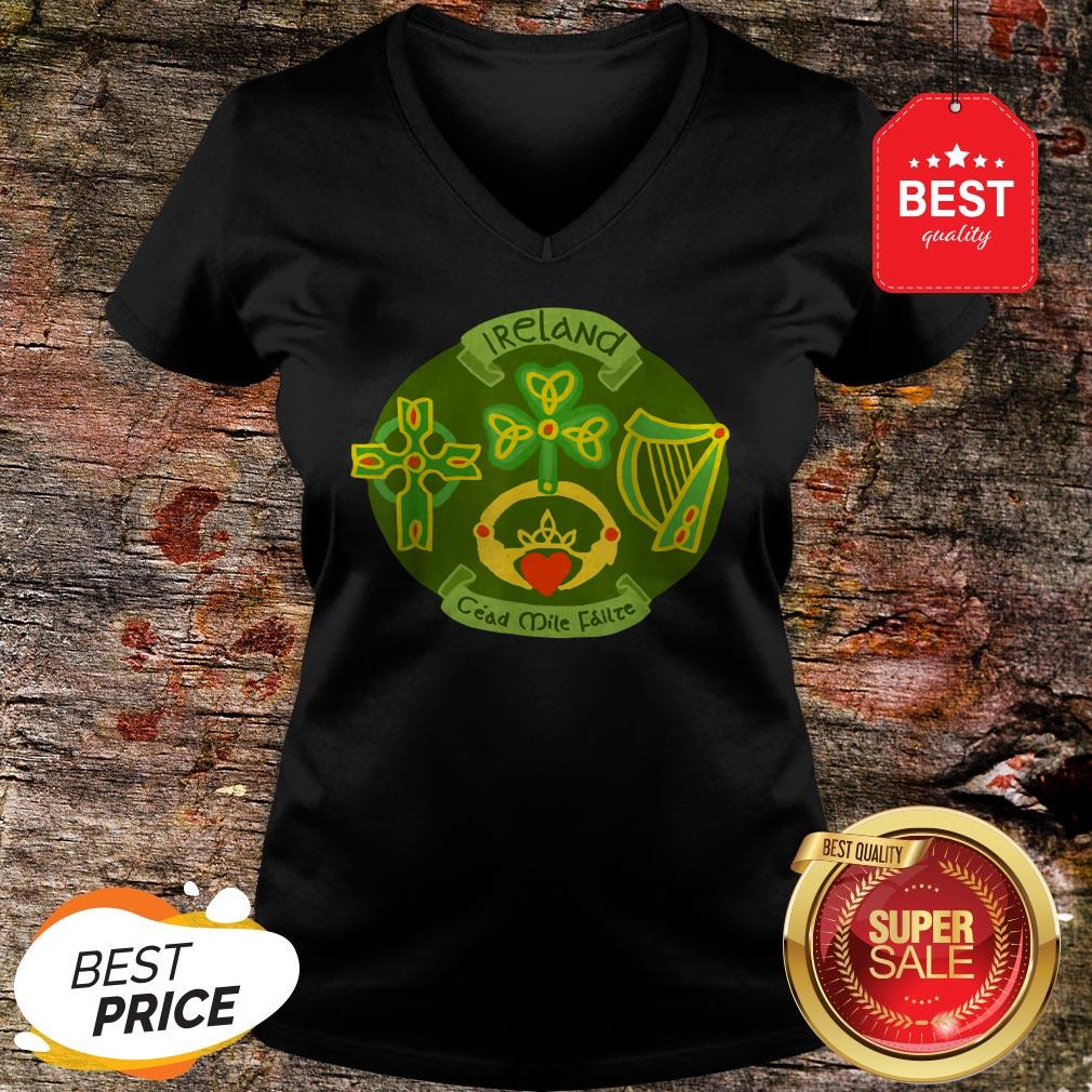 Ireland Saint Patrick’s Day Celtic Cross Shamrock Green T-Shirt - Image 3