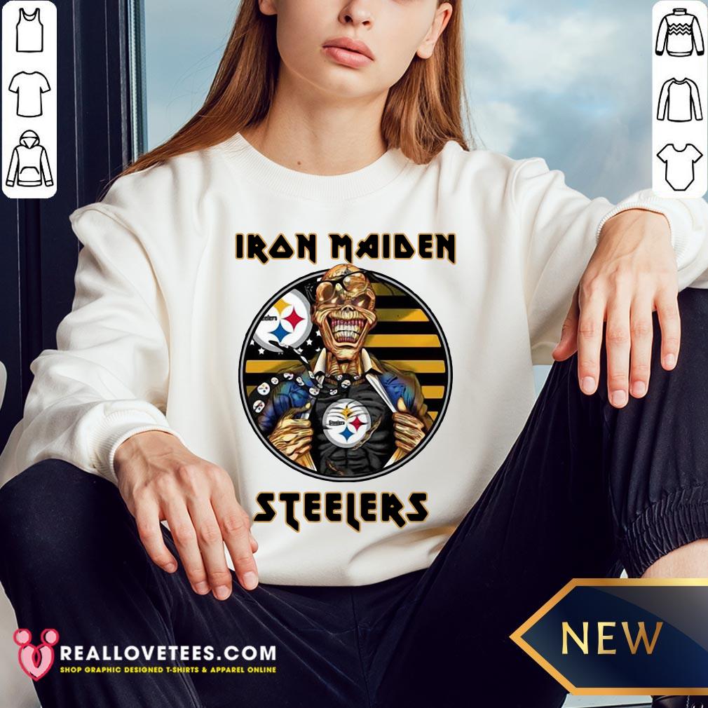 Iron Maiden Pittsburgh Steelers Halloween Football Shirt - Image 4