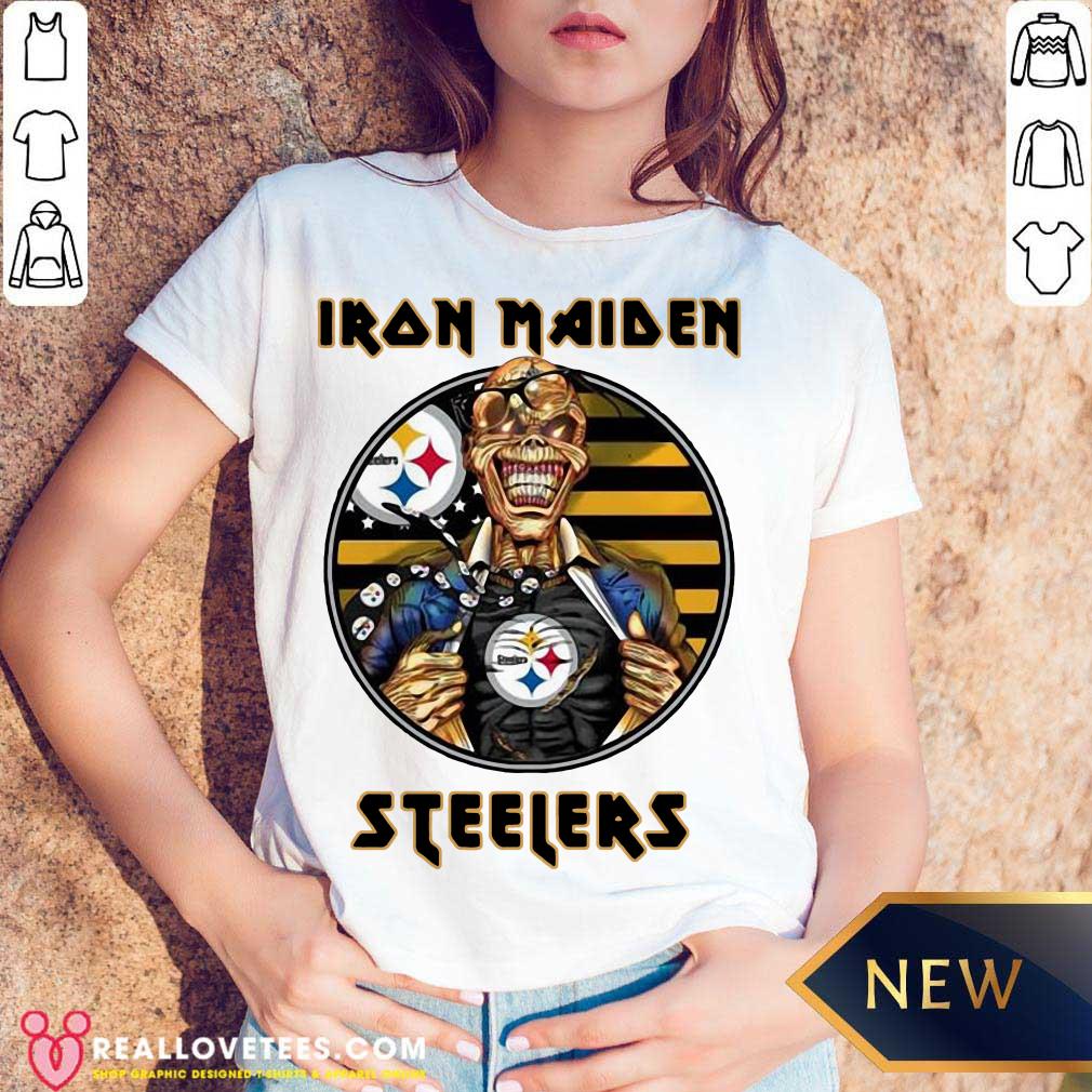 Iron Maiden Pittsburgh Steelers Halloween Football Shirt - Image 3