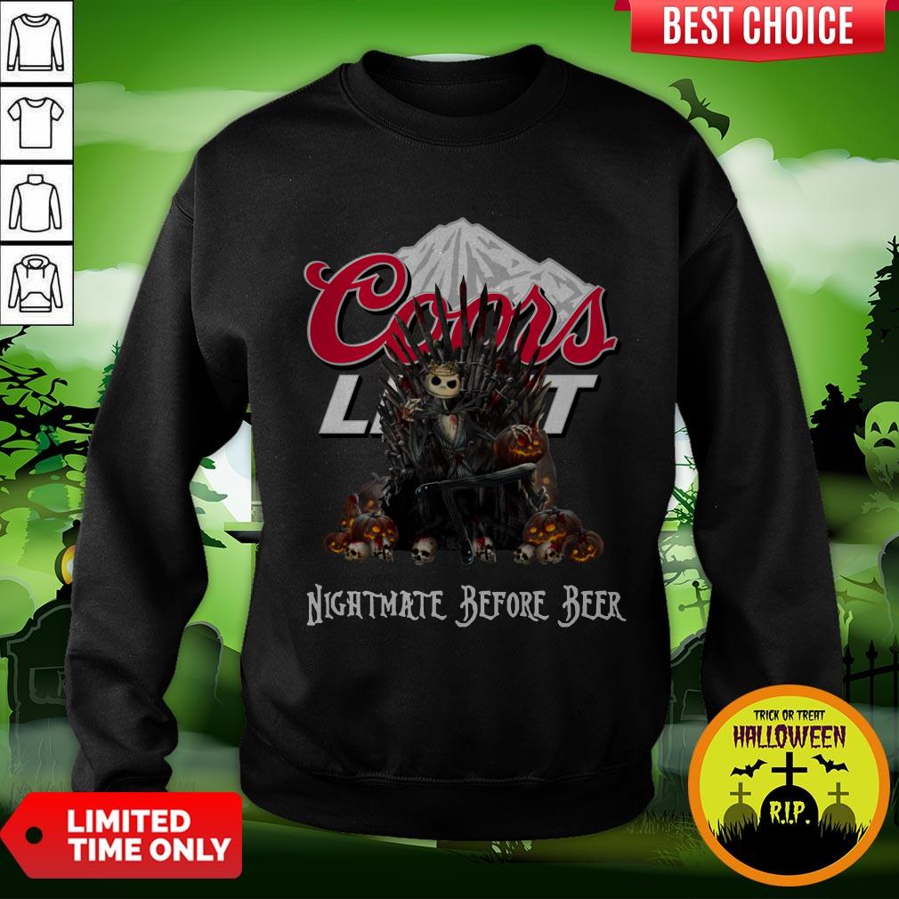 Jack Skeleton Coors Light Nightmate Before Beer Shirt - Image 5