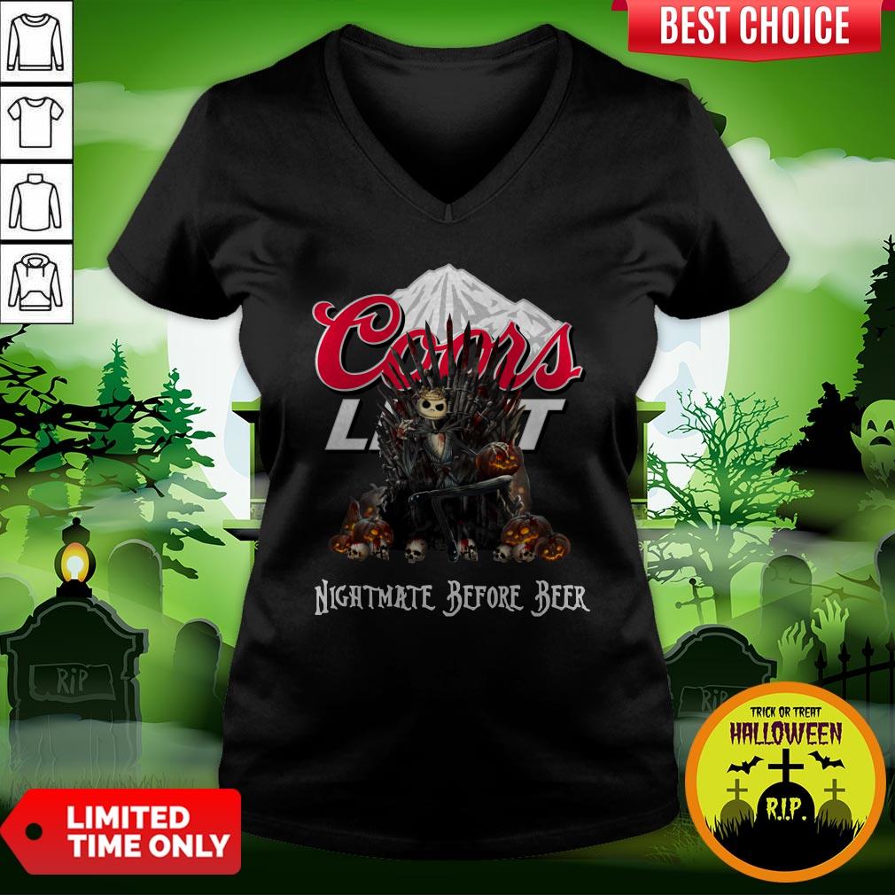 Jack Skeleton Coors Light Nightmate Before Beer Shirt - Image 3
