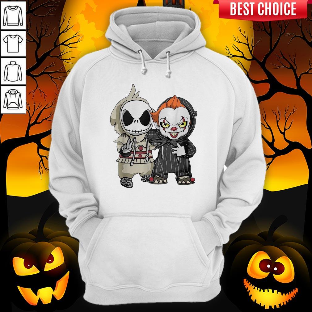Jack Skellington And Pennywise Friend Happy Halloween Shirt - Image 2