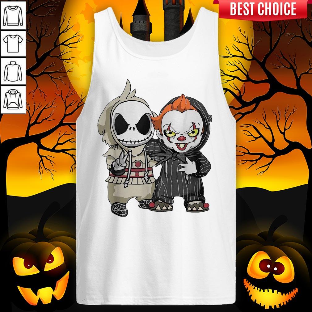 Jack Skellington And Pennywise Friend Happy Halloween Shirt - Image 4
