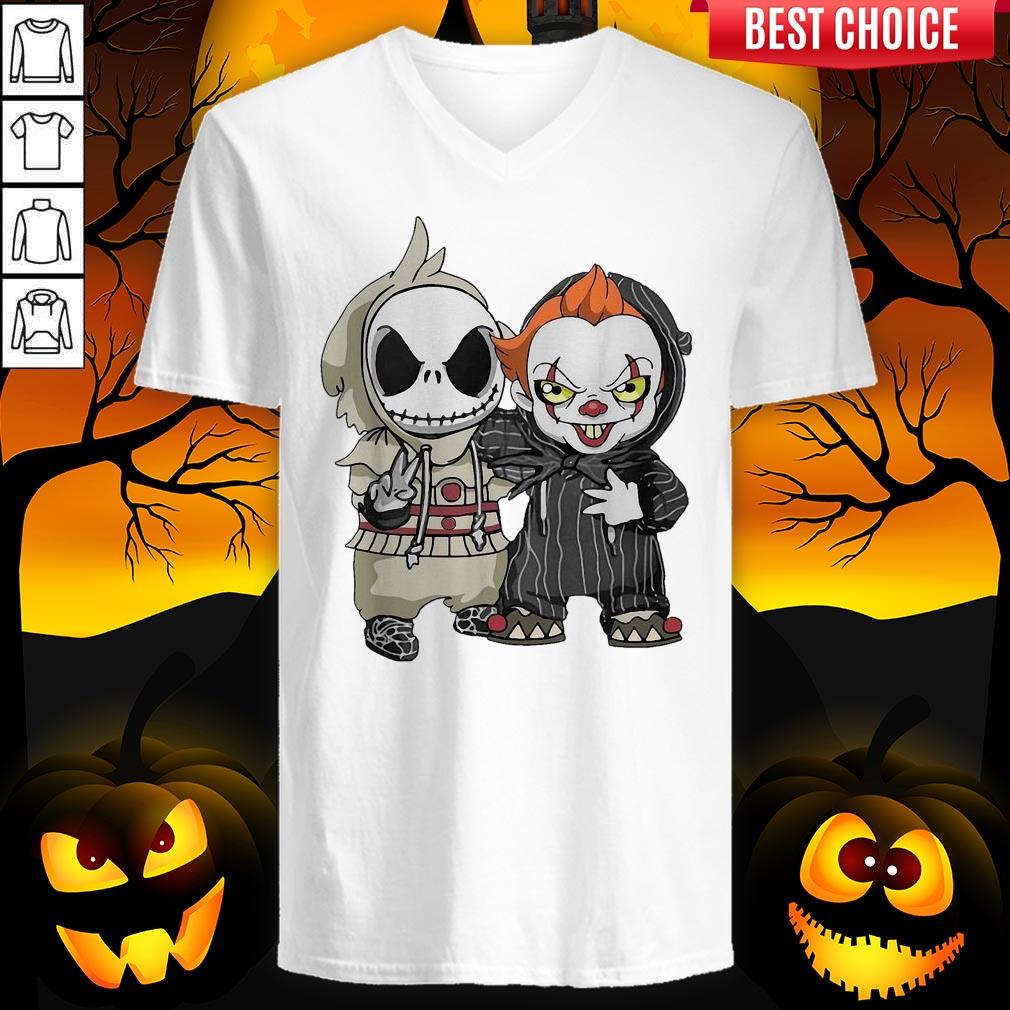 Jack Skellington And Pennywise Friend Happy Halloween Shirt - Image 3