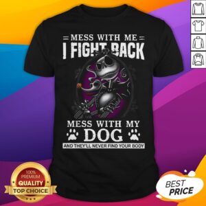 Jack Skellington Pumpkin Paw Dog Mess With Me I Fight Back Mess Shirt