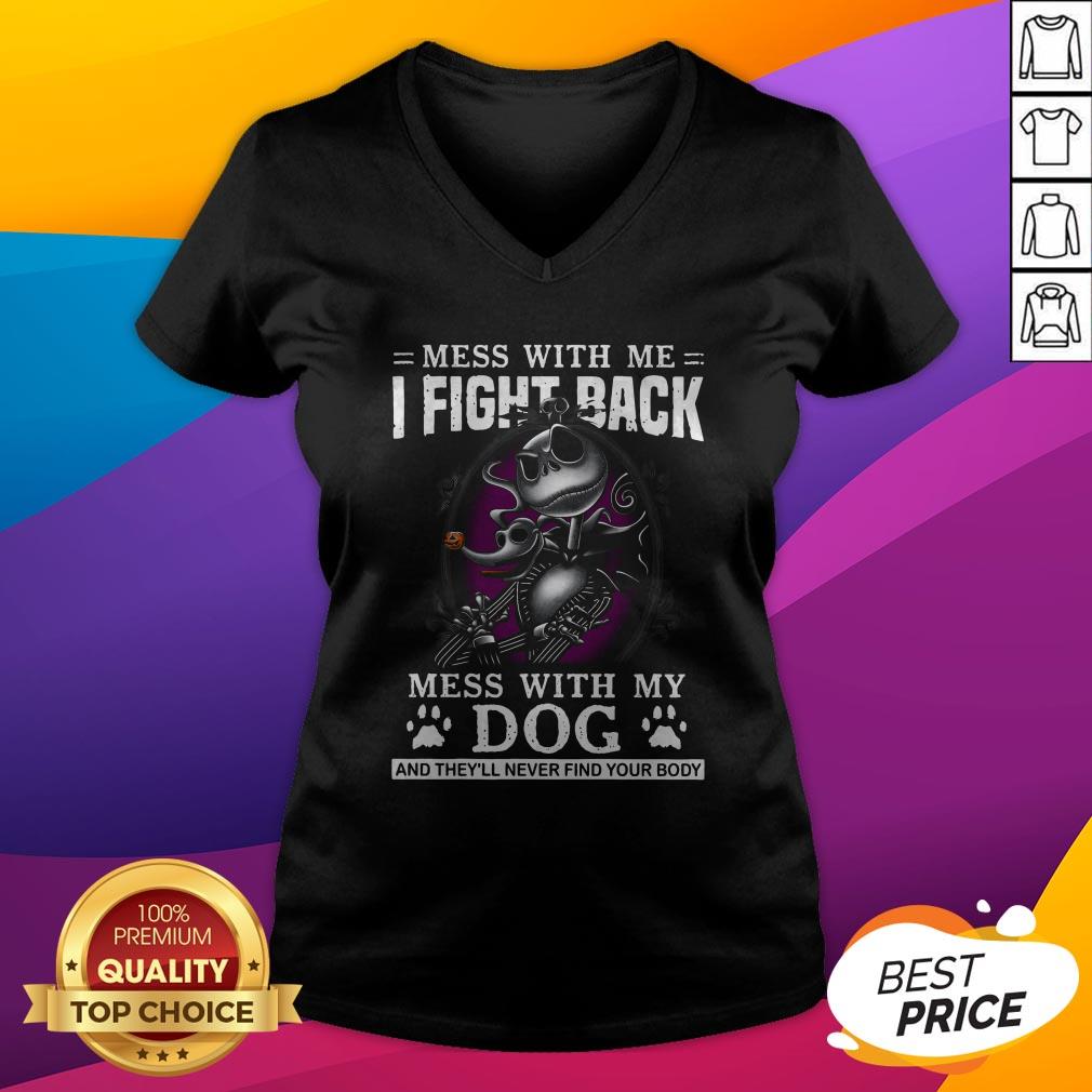 Jack Skellington Pumpkin Paw Dog Mess With Me I Fight Back Mess Shirt - Image 4