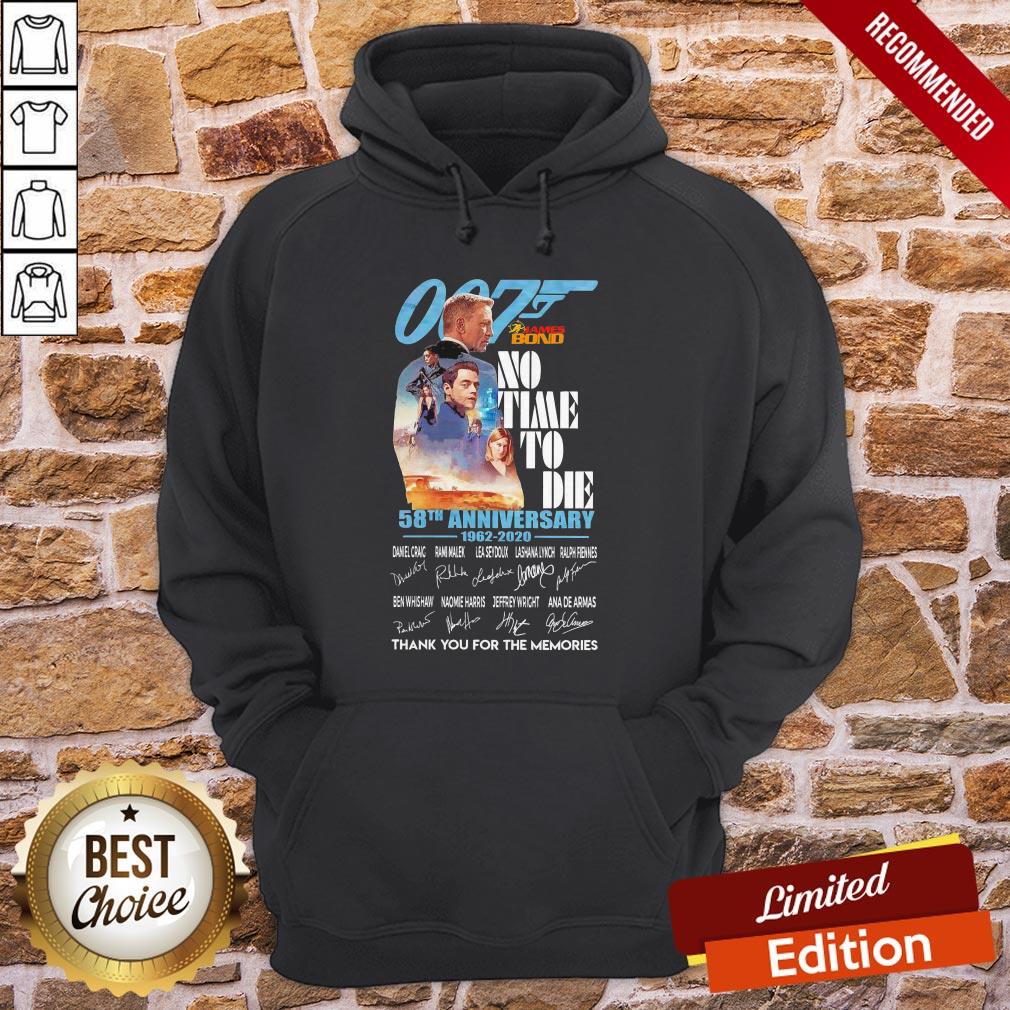 James Bond No Time To Die 58th Anniversary 1962 2020 Thank You For The Memories Shirt - Image 5